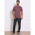 thumbnail image 5 of DARING DIVA Men's Crew Neck Short Sleeve Solid Color Retro Style T-Shirt XL Burgundy, 5 of 7
