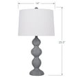 thumbnail image 5 of 25.5" Grey Wash Polyresin Table Lamp w/ Carved Base & Natural Linen Shade (Set of 2), 5 of 5