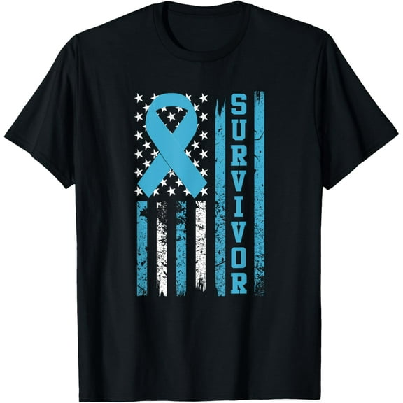 Prostate Cancer Survivor T-Shirt - Bold Blue Ribbon Shirt