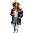thumbnail image 2 of SCRAWLGOD Cherry Blossom Long Cardigans for Women Lightweight Jacket with Pockets Size XL Long Sleeve Womens Cardigan Sweaters Dressy Washable Work Cardigan for Women Office, 2 of 7