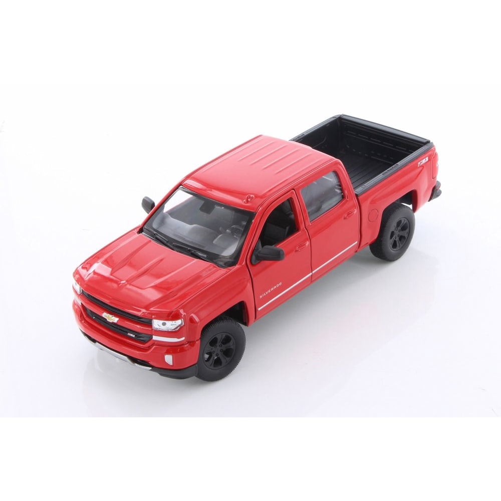 2017 Chevy Silverado, Red - Welly 24083/4D - 1/24 Scale Diecast Model Toy Car (Brand New but NO