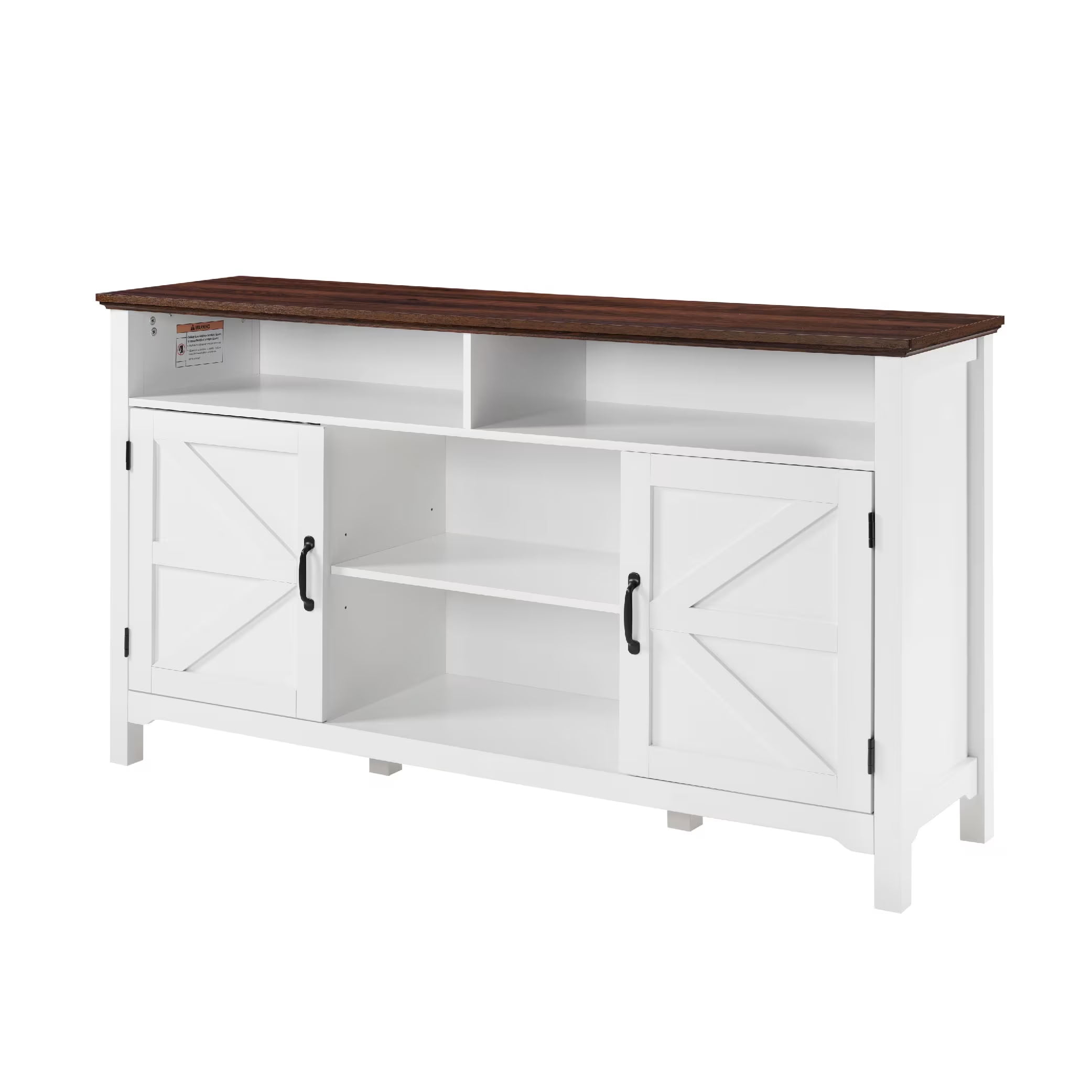 MAYEERTY 58" Farmhouse Sideboard Buffet Cabinet with Barn Doors, Antique Coffee Bar Station with Adjustable Shelves, for Dining Room, Living Room, Entryway