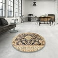 thumbnail image 4 of Ahgly Company Machine Washable Indoor Round Traditional Chestnut Brown Area Rugs, 4' Round, 4 of 7