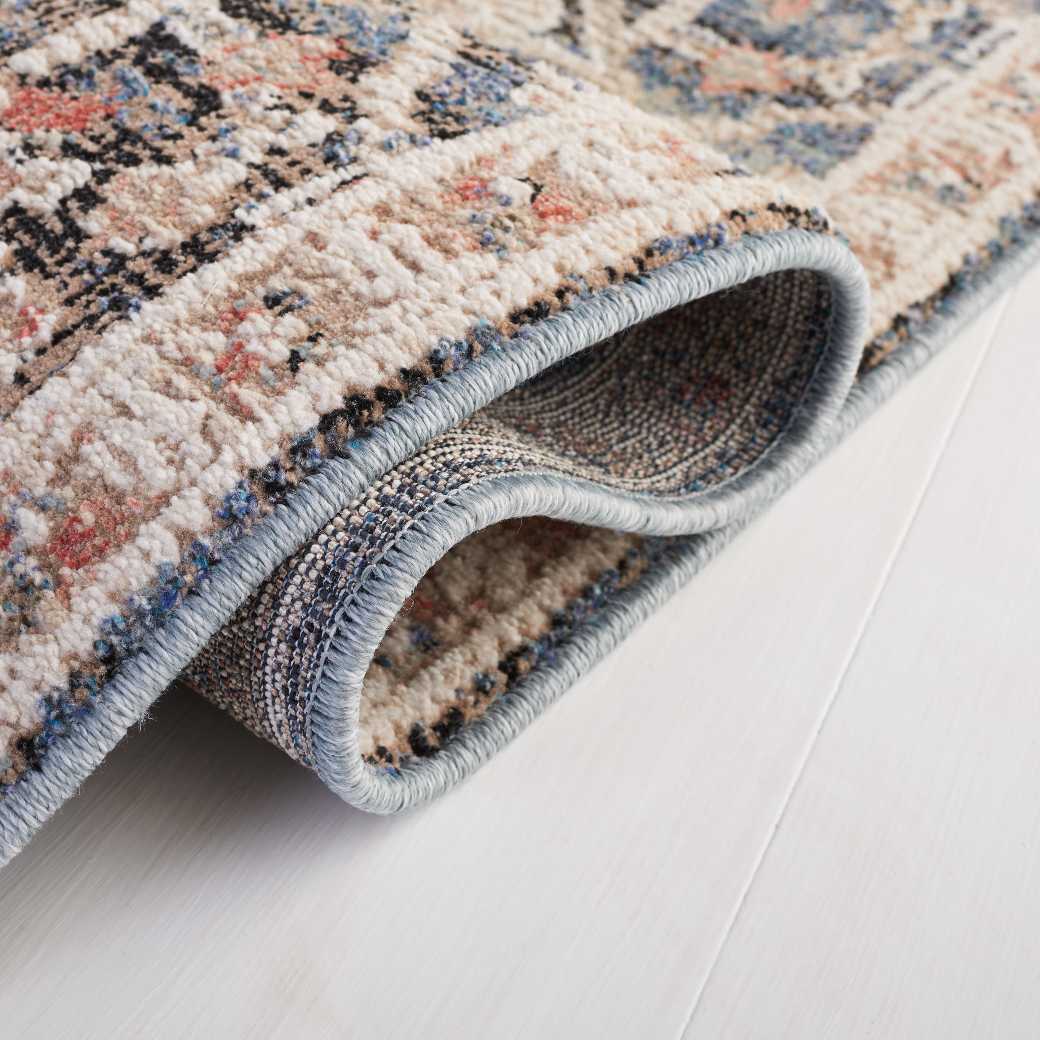 SAFAVIEH Vivaldi Jules Abstract Area Rug, Blue/Ivory, 6'7" x 6'7" Square