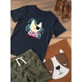 thumbnail image 3 of Cute Marine Cat Eyepatch T-Shirt Toddler -Image by Shutterstock,  4 Toddler, 3 of 4