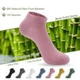 thumbnail image 4 of SERISIMPLE Women Thin Mesh Bamboo Ankle Breathable Sock Summer Low-Cut Socks 5 Pairs (Assorted, Medium), 4 of 5