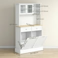 thumbnail image 3 of HOMCOM Armoire de Garde-Manger de Cuisine, Armoire de Rangement avec Station de Recharge, Blanc, 3 of 10