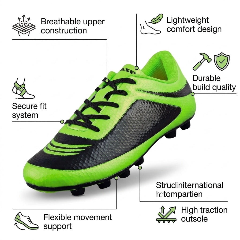 &nbsp;Vizari USA Infinity Soccer Cleats for Kids – Lightweight, Durable Youth Firm Ground Soccer Shoes for Boys and Girls - Green, 11.5