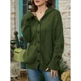 thumbnail image 4 of Women'S Casual Cardigan V Neck Button Down Hooded Sweaters Long Sleeve Hoodies Outfits  Green XL, 4 of 6