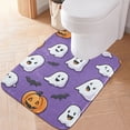thumbnail image 2 of Yayeee Bath Rugs for Bathroom Floor Non Slip Non Skid Contour Soft Absorbent Halloween Ghosts Purple Machine Washable Mat, 2 of 5