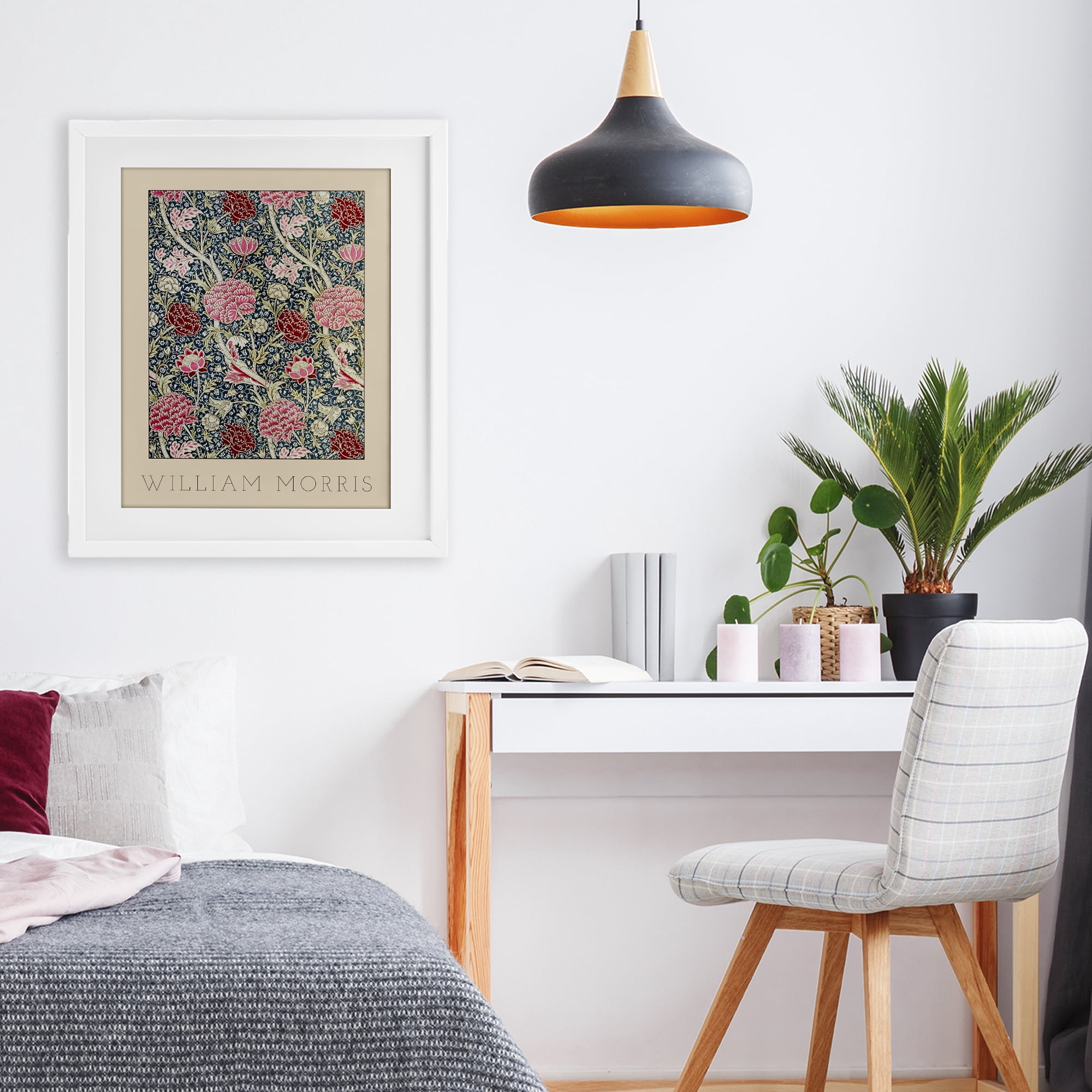Stupell Industries Ornate Intertwined Flower Classic White Framed Print Under Glass, design by Lil' Rue