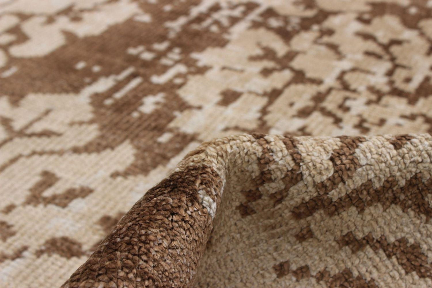 ECARPETGALLERY 4'10" x 7'9"  Contemporary La Seda Hand-knotted Area Rug for Living Room, Dining Room and Bedroom in Brown