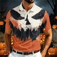 thumbnail image 2 of LIIPEE Halloween Graphic Polo Shirt For Men Short Sleeve Tennis Collar Shirts Male Comfortable Breathable Polos,XXXXL, 2 of 5