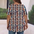thumbnail image 2 of T-Shirt à Manches Courtes Imprimé pour la Fête de l'Indépendance pour Femmes, Col Rond, Polyester, Coupe Ample, Léger, Respirant, pour Usage Quotidien, 2 of 5