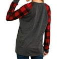 thumbnail image 3 of TWZH Women Merry Christmas Plaid Print V Neck Checkered Shirt, 3 of 4