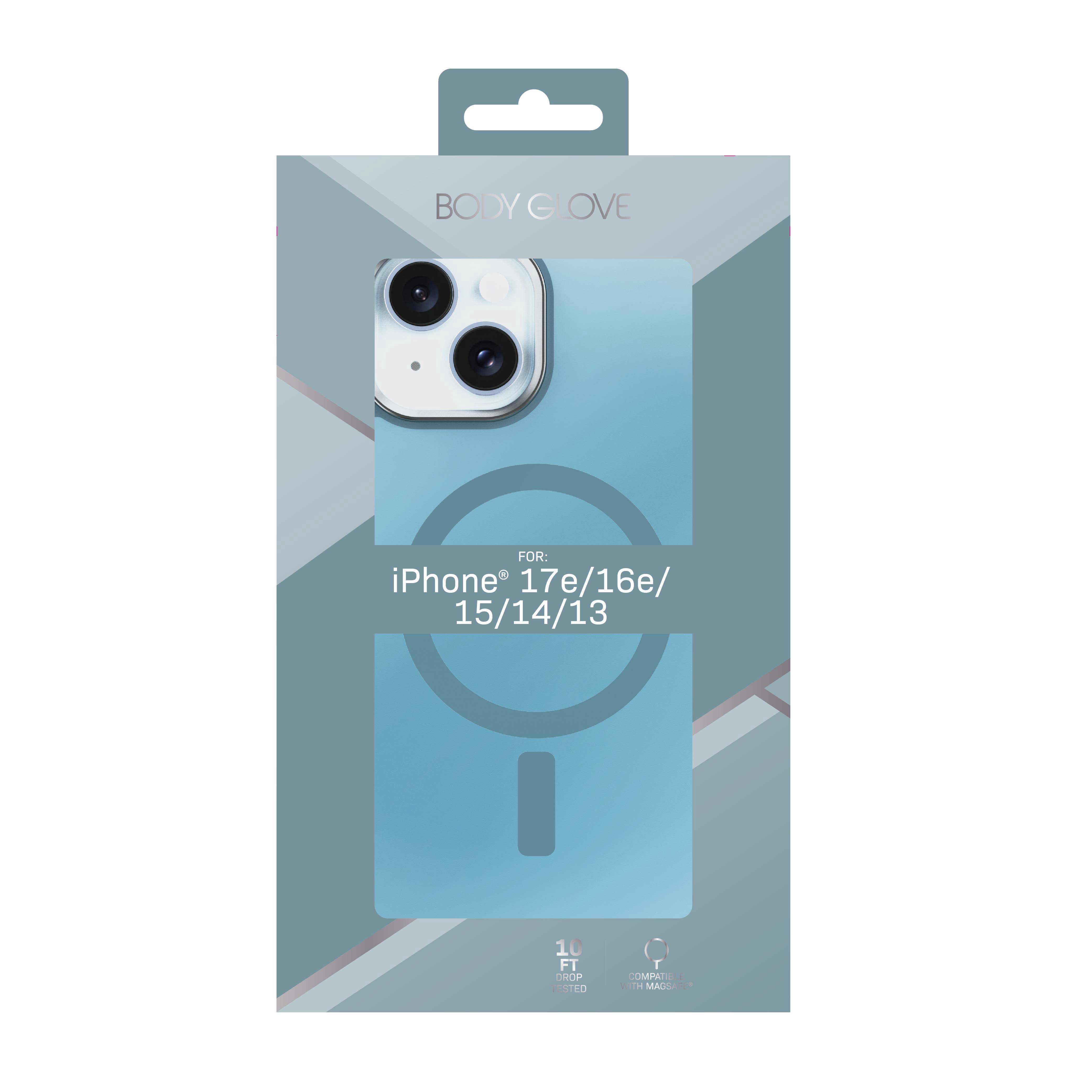 Body Glove Reflector Phone Case for iPhone 17e / 16e / 15 / 14 / 13, MagSafe Compatible - Metallic Seafoam