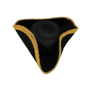 Gold Trim Tricorn Hat for Adults