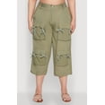 thumbnail image 4 of Womens Plus Size Tie Cargo Pocket Capri Pants, 4 of 5