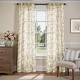 thumbnail image 1 of Cortinas Jinchan de lino con estampado floral, 213 x 213 cm, filtro de luz, 2 paneles, 1 of 9