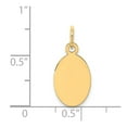 thumbnail image 2 of FB Jewels 14K Yellow Gold Plain .013 Gauge Engravable Oval Disc Charm, 2 of 2