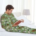 thumbnail image 6 of Salouo Cows And Calves Print Button-Front Long Sleeve Pajama Set for Men, Soft 2Pjs Men's Long Sleeve Sleepwear-Large, 6 of 7