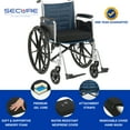 thumbnail image 2 of Secure Safety Solutions Wheelchair Gel Cushion with Safety Attachment Strap, 18x16x3 Inch - Gel & Foam Orthopedic Chair Pad - Decubitus Ulcer & Sciatica Pain Pressure Relief & Comfort for Seniors, 2 of 8