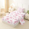 thumbnail image 2 of spefrowx Watercolor Pink Bow Twin Sheets for Girls, Cartoon Ribbon Theme Bedding, 3 Pieces, 1 Flat Sheet, 1 Fitted Sheet and 1 Pillowcase, 2 of 6