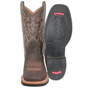 Mens Leather Cowboy Western Boot, Square Toe, Black, Brown