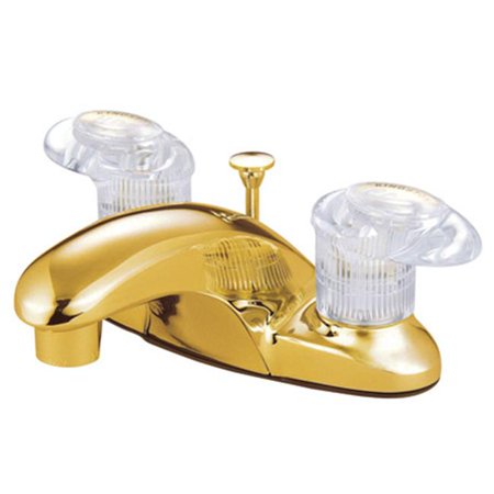 Wheelchair Lavatory 4' Centers Kingston Brass KB6152ALL 4 Inch Center Lavatory Faucet With Brass Pop-Up - Polished Brass ()