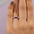 thumbnail image 2 of Solitaire Baguette Blue Sapphire Engagement Ring, 925 Starling Silver, Dainty Single Blue Sapphire Minimalist Band Ring, Thin Dainty Bezal Set September Sapphire Birthstone Months Gemstone Ring, 2 of 5