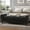 Black, variant on YOUDENOVA Storage Ottoman Bench for Bedroom 51" Queen Leather Storage Bench with Button, Upholstered Bedroom Bench with Rolled Arms for Living Room, Storage Room, Entryway, Gray