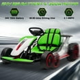 thumbnail image 6 of Funride 24V Go Kart Ride on Toys Electric Go Kart for Boys Girls Age 6-12 Years Old, Green, 6 of 10