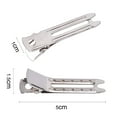 thumbnail image 5 of 50pcs 1.8“ Silver Metal Hairdressing Double Prong Pin Curl Setting Section Hair Clips Alligator Clips with Holes for Hair Extension, 5 of 5