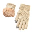 thumbnail image 6 of CYSFASHION Winter Gloves Men Plush Hand Warmers Thermal Fall Fashion Must Have Faux Fur Wool Womens Mittens Beige, 6 of 7