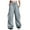 Blue, variant on Parachute Pants Woman Y2K Fashion Baggy Cargo Pants Drawstring Elastic Streetwear Trousers with Pockets (White M)