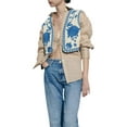 thumbnail image 2 of KelaJuan Women Vest, Sleeveless Open Front Embroidery Flower Outwear Gilet for Casual Street, 2 of 7
