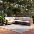 thumbnail image 2 of LAUSAINT HOME 6-Piece Patio Furniture Set, Outdoor Wicker Conversation Set with Adjustable Backrest, Beige Cushions, 2 of 9