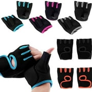 Cycling Fitness Sports Gloves Protective Gear Half-Finger Letter Protective Gloves Manufacturers Wholesale Sports Goods, Blue (S)