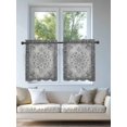 thumbnail image 4 of Vintage Ethnic Tier Curtains 24 Inch Length,Sheer Curtains for Bedroom Living Room Window Southwestern Rustic Boho Floral Print Rod Pocket Drapes Kitchen Curtains Small Half Window 27.5"x24" 2 Panels, 4 of 7