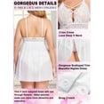 thumbnail image 2 of popiv Plus Size Babydoll for Women Double Layer Elastic High Waist Teddy Chemise Comfy Floral Lace Lingerie，White，XL-3XL, 2 of 5