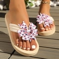 thumbnail image 2 of Rokment 4th of July America Flag Yoga Mat Chunky Flip Flops for Women Lightweight Casual Arch Support Slip on Thongs Comfortable Walking Flat Summer Slippers Sandals Beige Size 6.5, 2 of 5