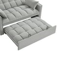 thumbnail image 7 of 4-in-1 Loveseat Sofa Bed with Armrests and Storage Pockets, Multi-Function Tufted Pull-Out Sofa Bed with Adjustable Backrest and Pillows, Convertible Loveseat Couch, Gray, 7 of 7