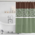 thumbnail image 4 of Sage Green Brown Flowers Waterproof Fabric Shower Curtain,Classic Botanical Art Elegant Waterproof Fabric Shower Curtain for Bathroom Curtains Bathtubs Shower Curtains with 12 Hooks Extra Long 72x96, 4 of 8