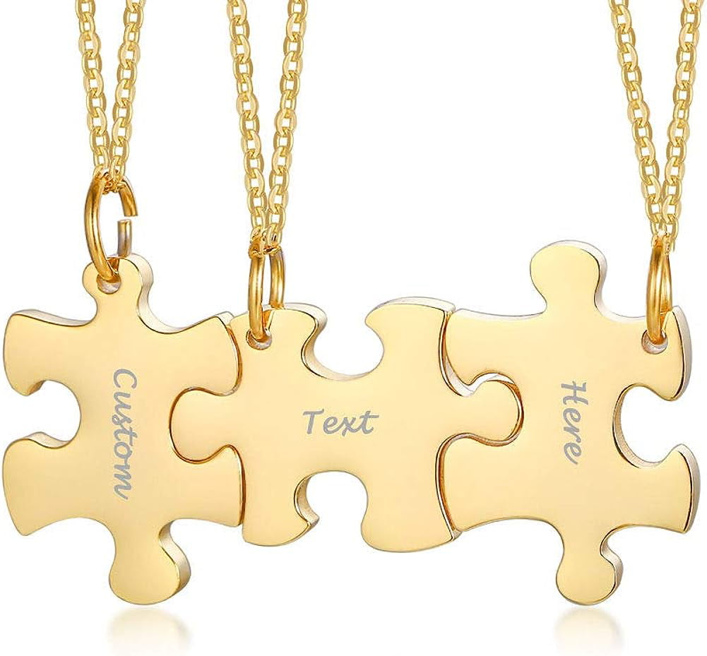 Amazon.com: 5 Pcs Vintage Best Friends Necklace Antique Brass Puzzle Pendant  Set for Friends BFF Friendship Necklace : Clothing, Shoes & Jewelry
