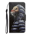 thumbnail image 2 of Para Huawei Nova 7 Pro Funda de cuero con tapa horizontal con dibujo coloreado con soporte, ranura para tarjeta y billetera (gato de chaqueta de plumón), 2 of 5