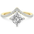 thumbnail image 3 of Princess Shape 3 Carat IGI Certified Lab Grown Diamond Ring | 14K Yellow Gold | Zelda Classic Chevron Diamond Ring | FG-VS1-VS2 Quality Friendly Diamonds, 3 of 5