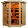 Sante Fe-Hemlock 3 Person FAR Infrared Sauna With Carbon Heaters-Corner Unit