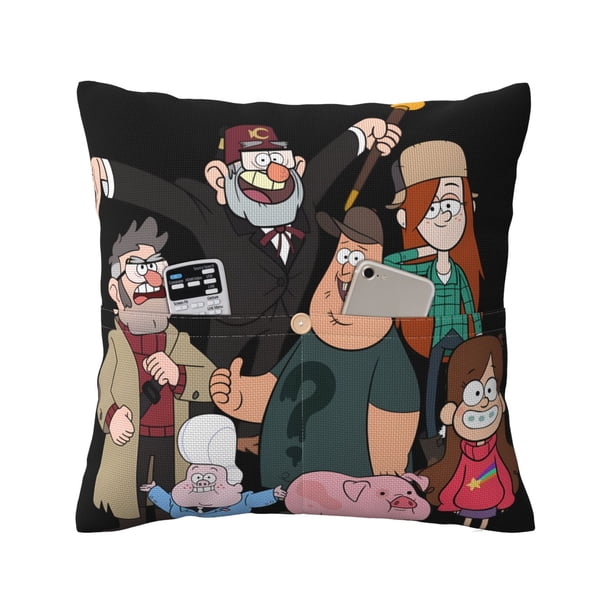 Fundas de almohada de lino de Gravity Falls, fundas de almohada cuadradas decorativas, fundas de cojín de 20 x 20 pulgadas para decoración del hogar, sofá, dormitorio, coche, almohada decorativa de