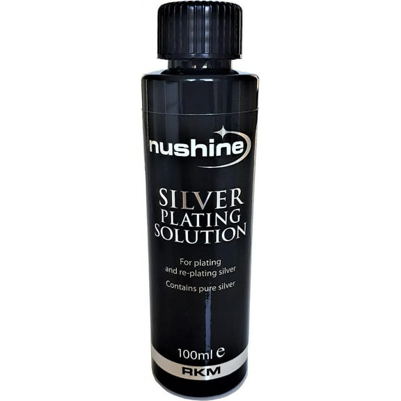 Nushine Silver Plating Solution 3.4 Oz - Permanently Plate Pure Silver onto Worn Silver, Brass, Copper and Bronze ONLY (Ecofriendly Formula)