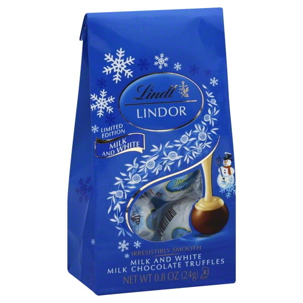 Lindt Lindor Milk & White Chocolate Truffles Limited Edition, 0.8 Oz